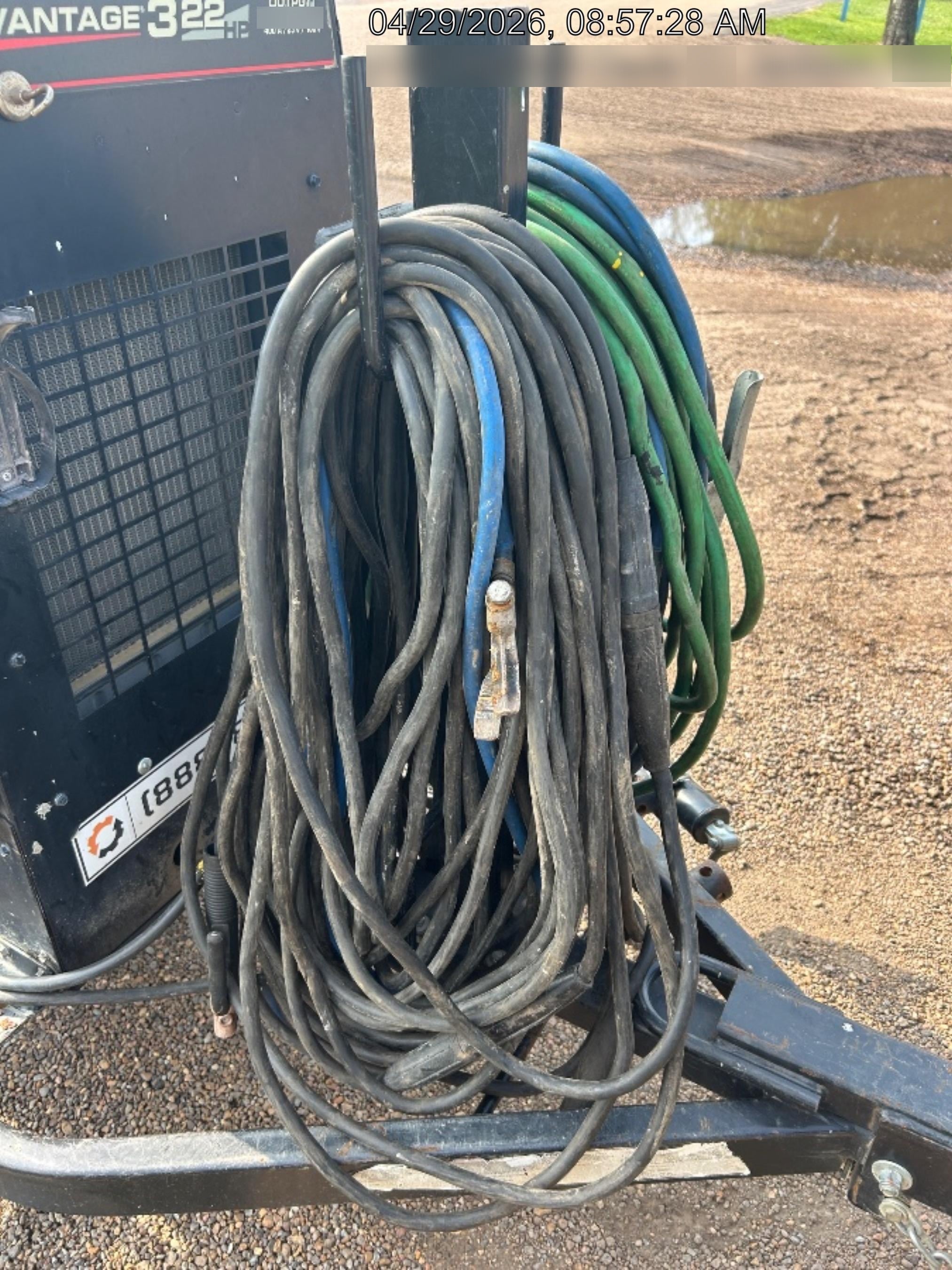 2019 Lincoln Electric Vantage 322 Ready-Pak 3, Two Wheel Trailer, Fender and Light Kit, Cable Rack