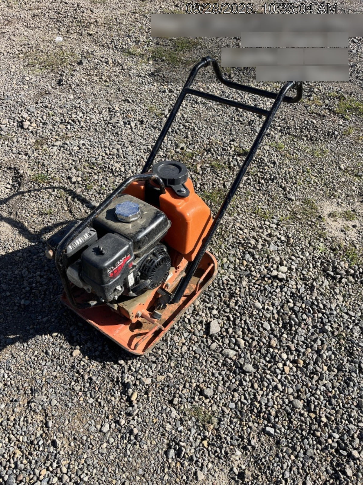 2020 Multiquip MVC82VHW Plate Honda GX160 w/water tank 18 wide