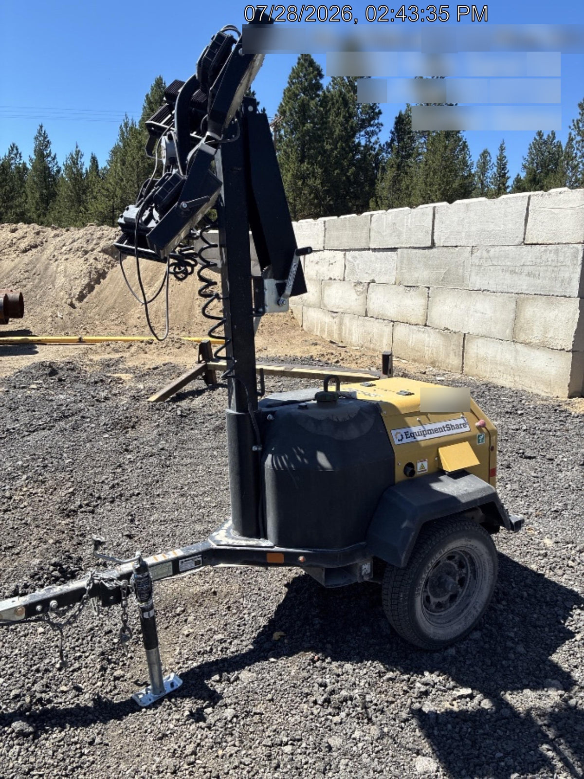 2022 Allmand NLV3GR (4) LED Light Fixture 350W, 23' Vertical Mast, 3kW Prime, Towable, Deep Sea L401, Leveling Jacks, Yanmar T4F 5.8hp