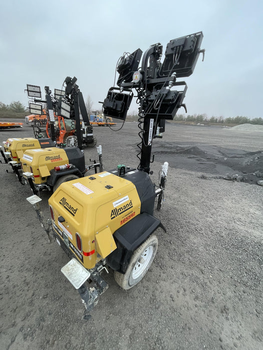 2021 Allmand NLV3GR (4) LED Light Fixture 350W, 23' Vertical Mast, 3kW Prime, Towable, Deep Sea L401, Leveling Jacks, Yanmar T4F 5.8hp