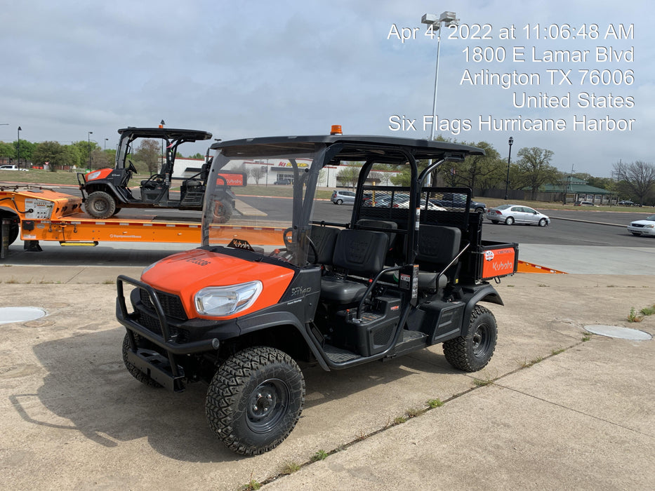 2022 Kubota RTV-X1140W-H Plastic Canopy, Windshield Acrylic Clear, LED Strobe Light, Wire Harness Kit, Back up Alarm