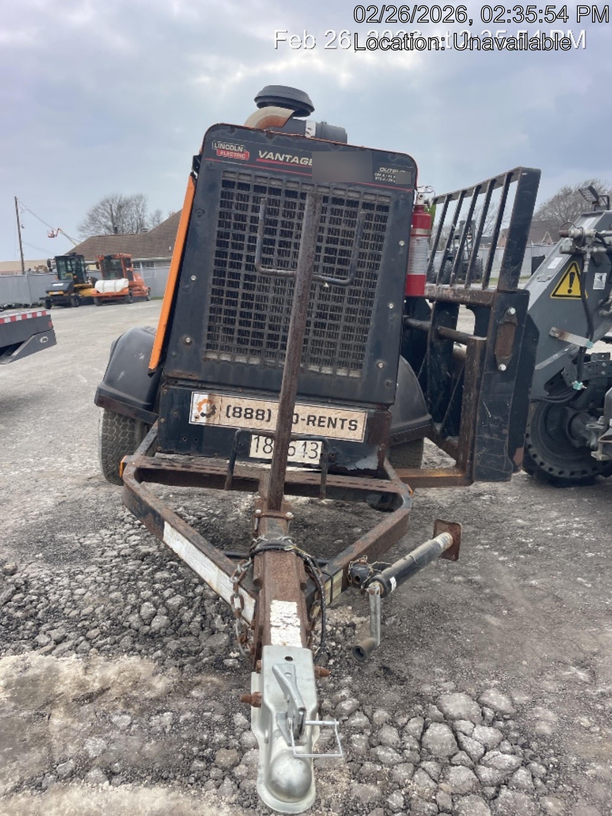 2021 Lincoln Electric Vantage 549X Ready Pak 3, ORANGE (includes trailer, cable rack, fender light kit)