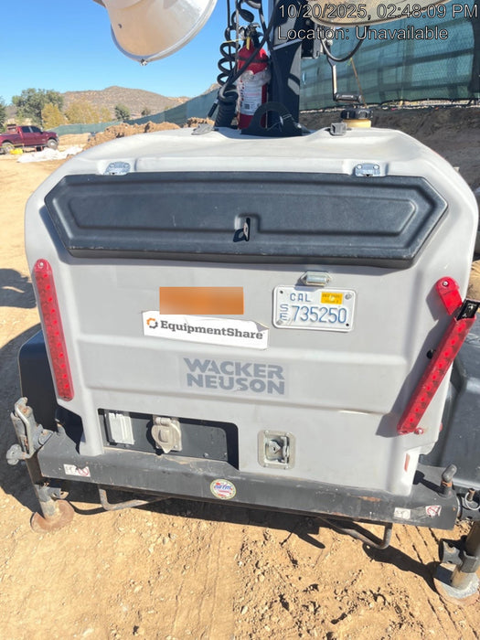 2019 Wacker Neuson LTV6L-MH Wacker Neuson LTV6L Mobile Light Tower w/Fuel Level Sensor Installed