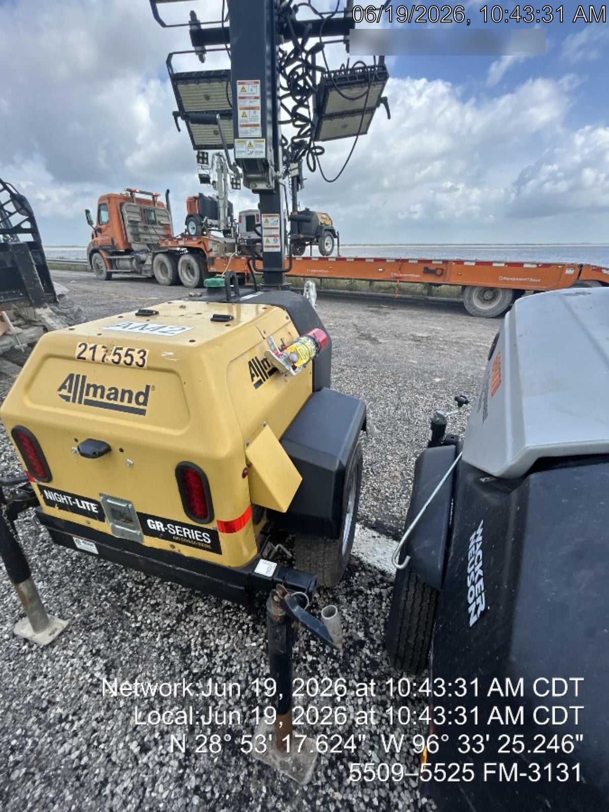 2022 Allmand NLV3GR (4) LED Light Fixture 350W, 23' Vertical Mast, 3kW Prime, Towable, Deep Sea L401, Leveling Jacks, Yanmar T4F 5.8hp