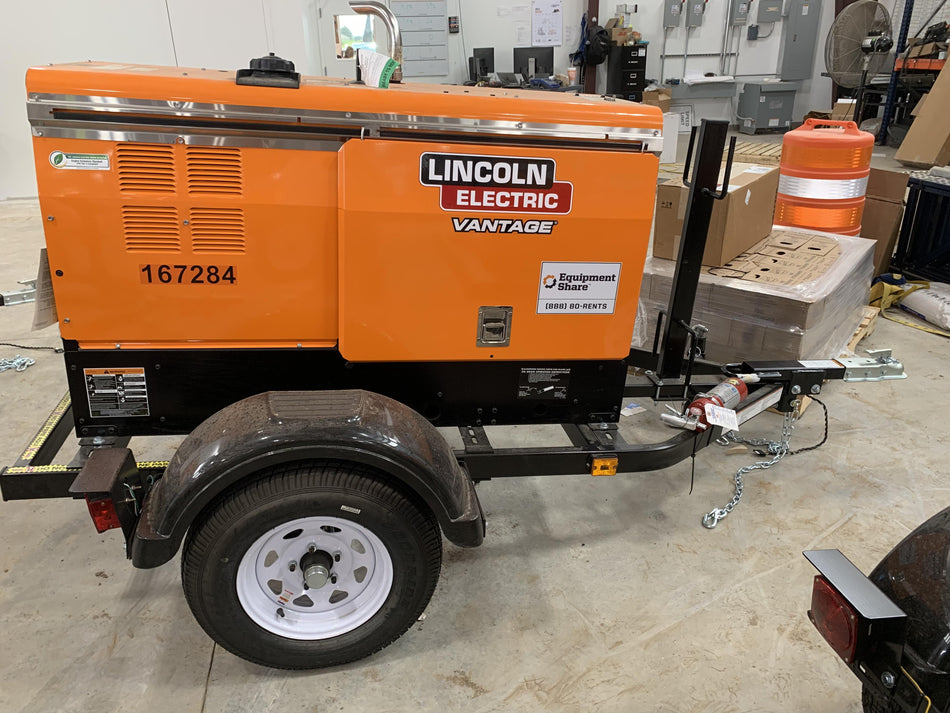 2021 Lincoln Electric Vantage 322 Vantage 322 Ready Pak 3 w/ Decals, ORANGE (includes trailer, cable rack, fender light kit) NO Telematics