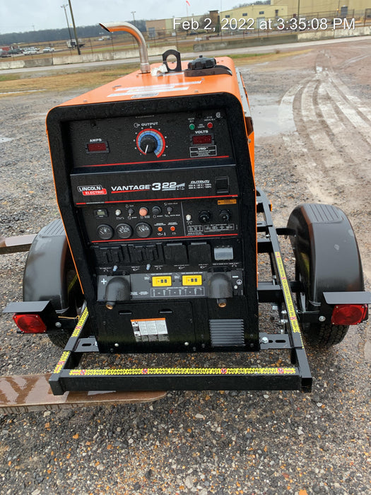 2021 Lincoln Electric Vantage 322 Vantage 322 Ready Pak 3 w/ Decals, ORANGE (includes trailer, cable rack, fender light kit) NO Telematics