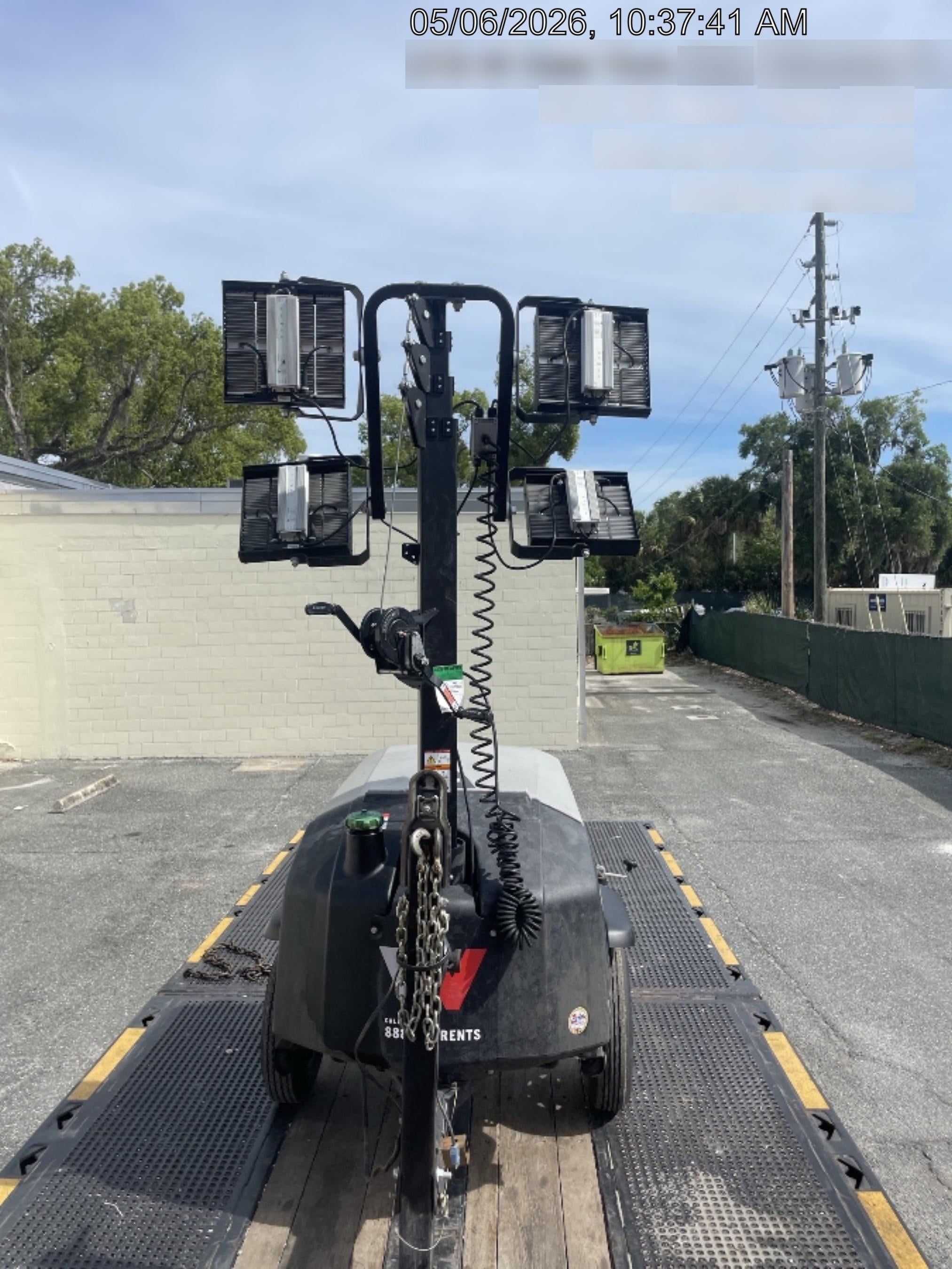 2022 Allmand NLV3GR (4) LED Light Fixture 350W, 23' Vertical Mast, 3kW Prime, Towable, ES Decals, T3
