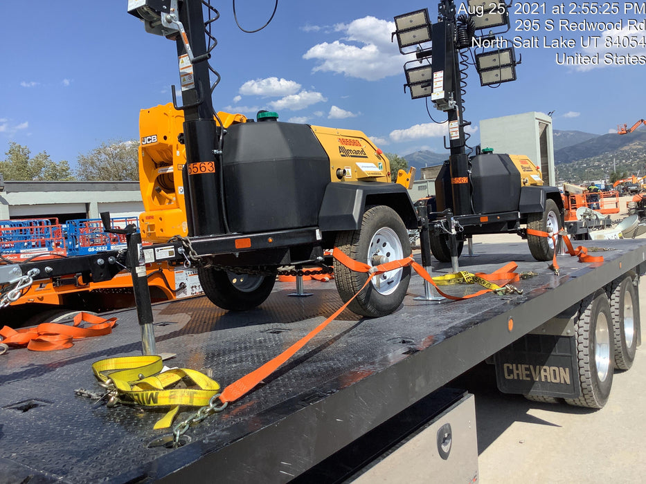 2021 Allmand NLV3GR (4) LED Light Fixture 350W, 23' Vertical Mast, 3kW Prime, Towable, Deep Sea L401, Leveling Jacks, Yanmar T4F 5.8hp