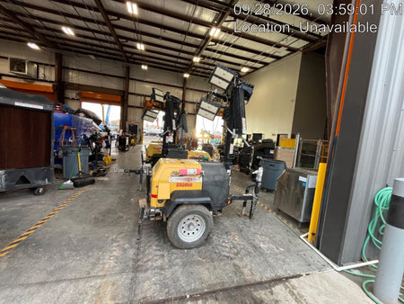 2022 Allmand NLV3GR (4) LED Light Fixture 350W, 23' Vertical Mast, 3kW Prime, Towable, Deep Sea L401, Leveling Jacks, Yanmar T4F 5.8hp