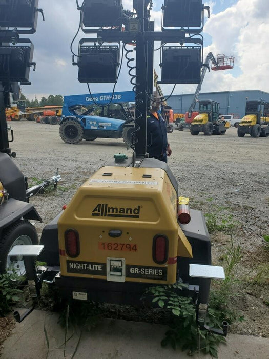 2021 Allmand NLV3GR (4) LED Light Fixture 350W, 23' Vertical Mast, 3kW Prime, Towable, Deep Sea L401, Leveling Jacks, Yanmar T4F 5.8hp