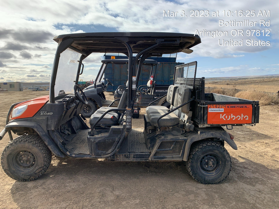 2022 Kubota RTV-X1140W-H Plastic Canopy, Windshield Acrylic Clear, LED Strobe Light, Wire Harness Kit, Back up Alarm