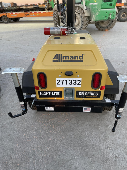 2022 Allmand NLV3GR (4) LED Light Fixture 350W, 23' Vertical Mast, 3kW Prime, Towable, ES Decals, T3