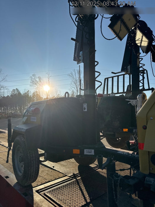 2022 Allmand NLV3GR (4) LED Light Fixture 350W, 23' Vertical Mast, 3kW Prime, Towable, Deep Sea L401, Leveling Jacks, Yanmar T4F 5.8hp