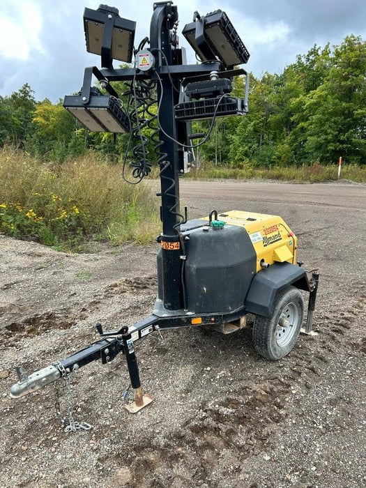 2022 Allmand NLV3GR (4) LED Light Fixture 350W, 23' Vertical Mast, 3kW Prime, Towable, Deep Sea L401, Leveling Jacks, Yanmar T4F 5.8hp