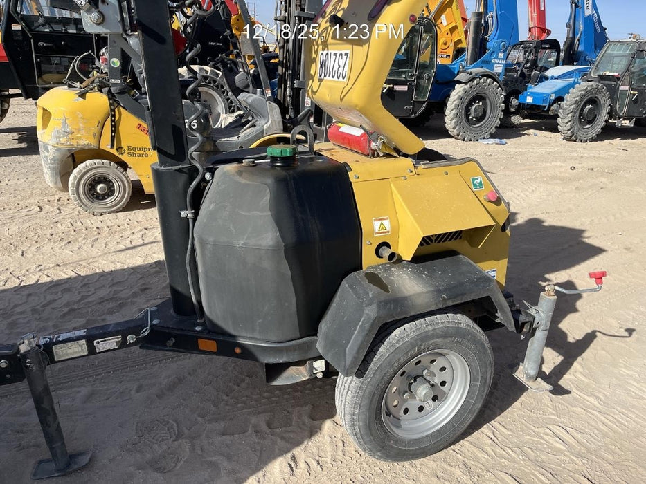 2022 Allmand NLV3GR (4) LED Light Fixture 350W, 23' Vertical Mast, 3kW Prime, Towable, Deep Sea L401, Leveling Jacks, Yanmar T4F 5.8hp