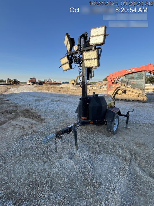 2021 Allmand NLV3GR (4) LED Light Fixture 350W, 23' Vertical Mast, 3kW Prime, Towable, Deep Sea L401, Leveling Jacks, Yanmar T4F 5.8hp