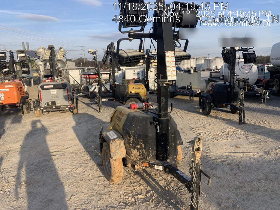 2022 Allmand NLV3GR (4) LED Light Fixture 350W, 23' Vertical Mast, 3kW Prime, Towable, ES Decals, T3