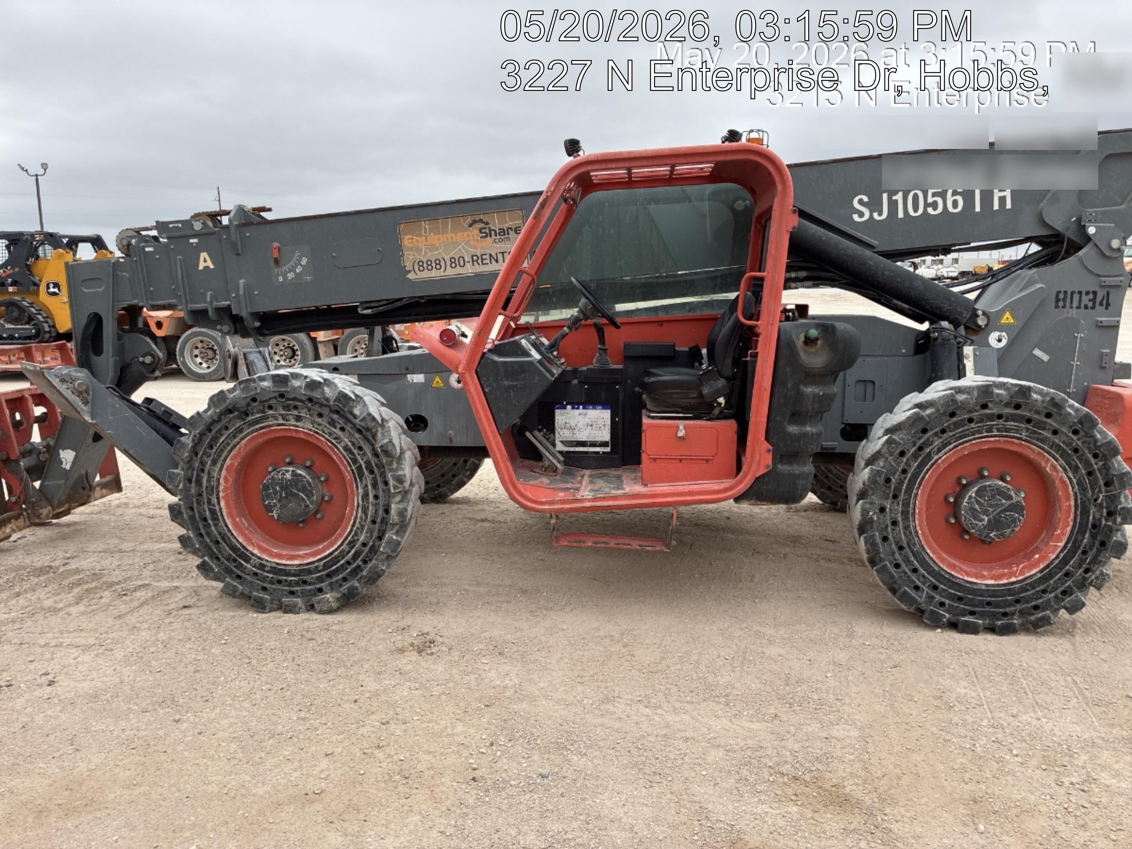 2018 Skyjack SJ1056 TH Skyjack 1056 TH Telehandler w/Open ROPS, Work Lights/Beacon, Solid Tires, 60" Carriage and Forks