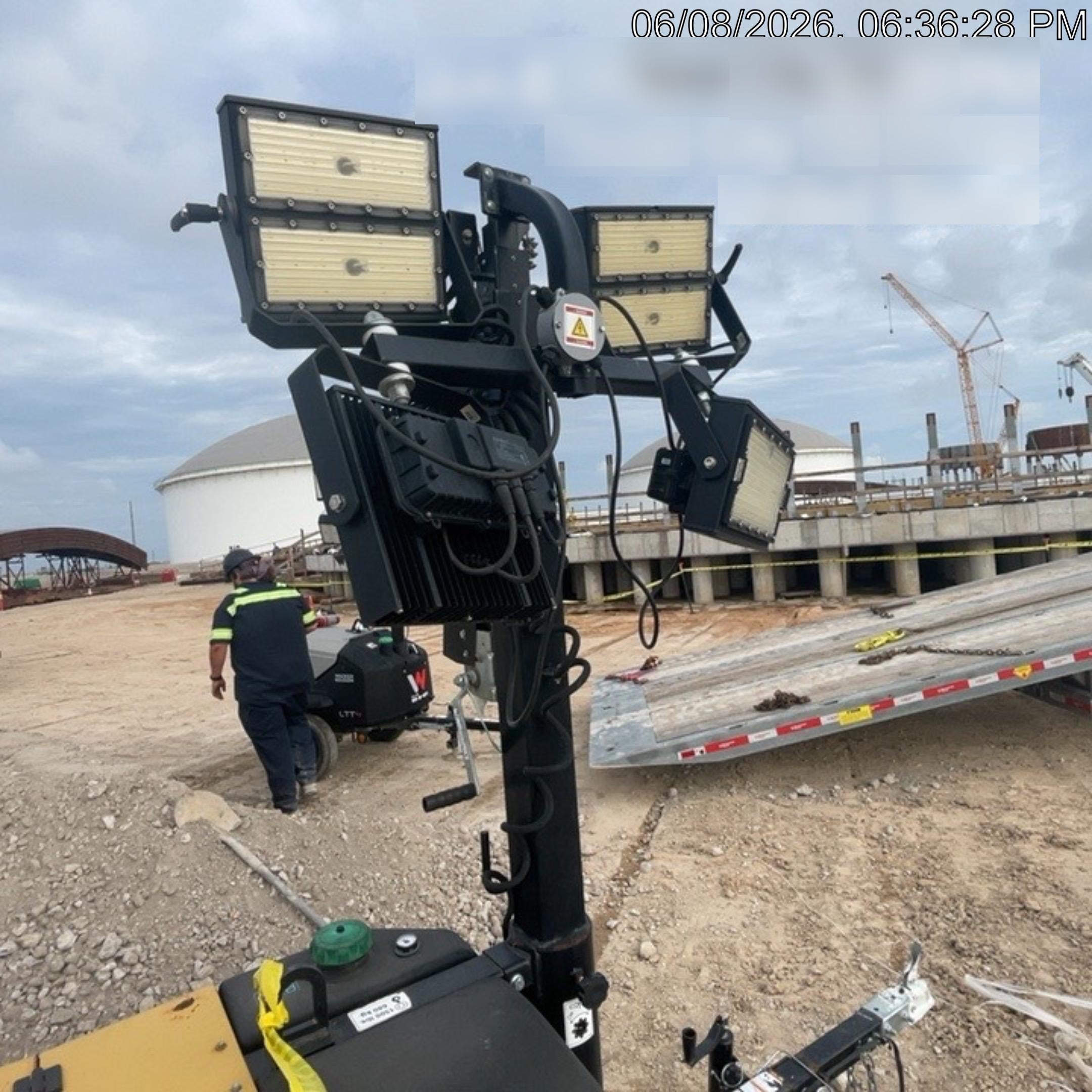 2022 Allmand NLV3GR (4) LED Light Fixture 350W, 23' Vertical Mast, 3kW Prime, Towable, Deep Sea L401, Leveling Jacks, Yanmar T4F 5.8hp