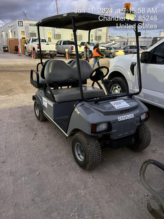 2022 Club Car CA100E Canopy, Fold down Windshield, Beacon, Back up Alarm, All-Trail Trials, HD 8 V Batteries, Trailer Hitch and Ball