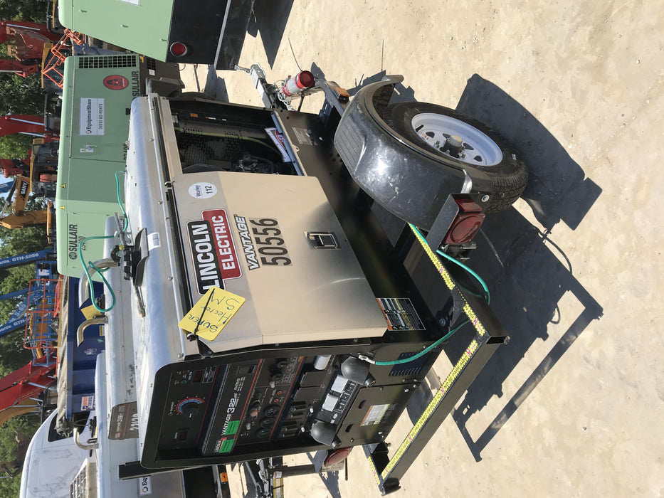 2019 Lincoln Electric Vantage 322 Welder Ready-Pak 3, Two wheel trailer, Fender and Light kit, Cable Rack