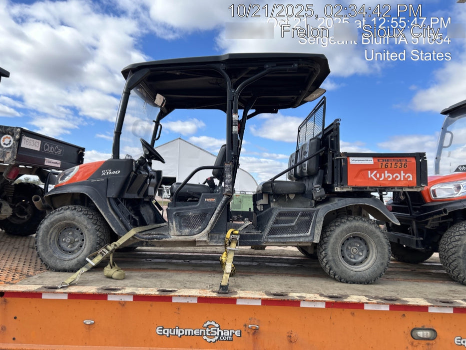 2021 Kubota RTV-X1140W-H Plastic Canopy, Windshield Acrylic Clear, LED Strobe Light, Wire Harness Kit, Back up Alarm