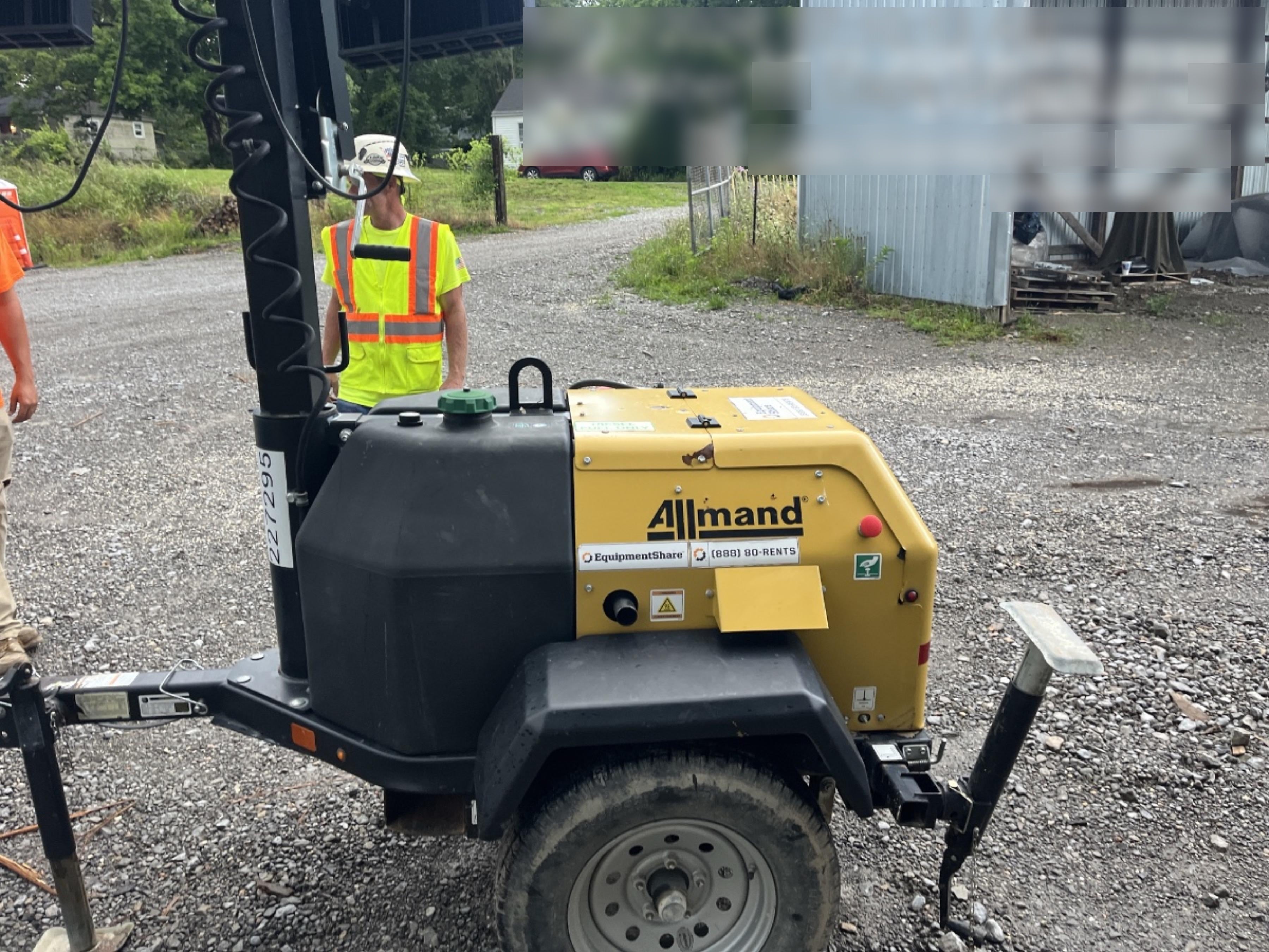 2022 Allmand NLV3GR (4) LED Light Fixture 350W, 23' Vertical Mast, 3kW Prime, Towable, Deep Sea L401, Leveling Jacks, Yanmar T4F 5.8hp