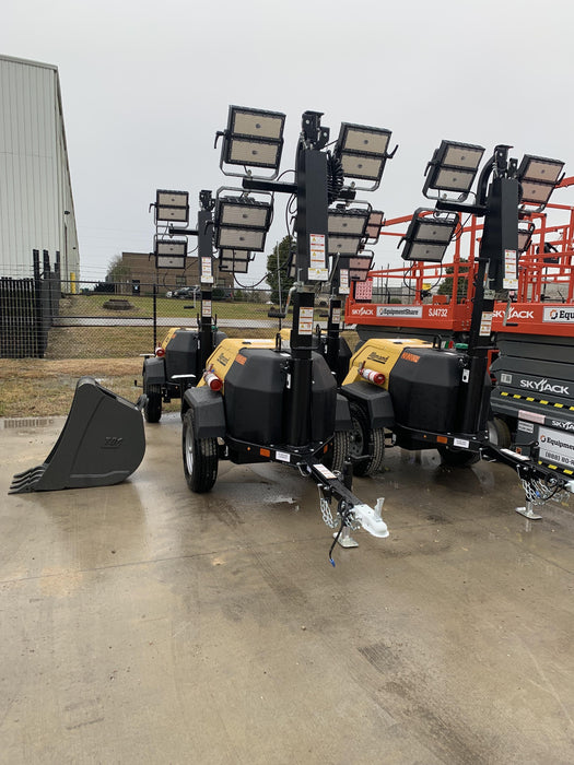 2022 Allmand NLV3GR (4) LED Light Fixture 350W, 23' Vertical Mast, 3kW Prime, Towable, Deep Sea L401, Leveling Jacks, Yanmar T4F 5.8hp