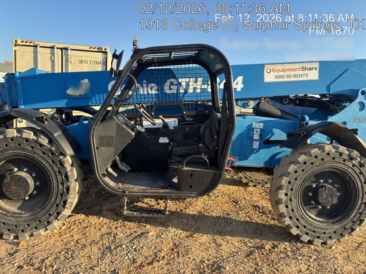 2018 Genie GTH-844 Genie GTH-844D w/Open ROPS, Solid Tires, Work Light/Beacon, 60" Carriage and Forks