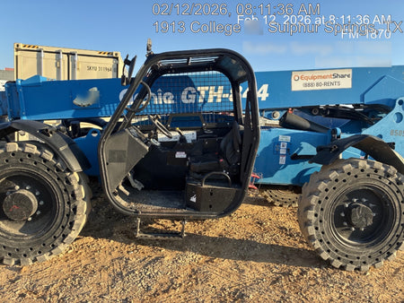 2018 Genie GTH-844 Genie GTH-844D w/Open ROPS, Solid Tires, Work Light/Beacon, 60" Carriage and Forks