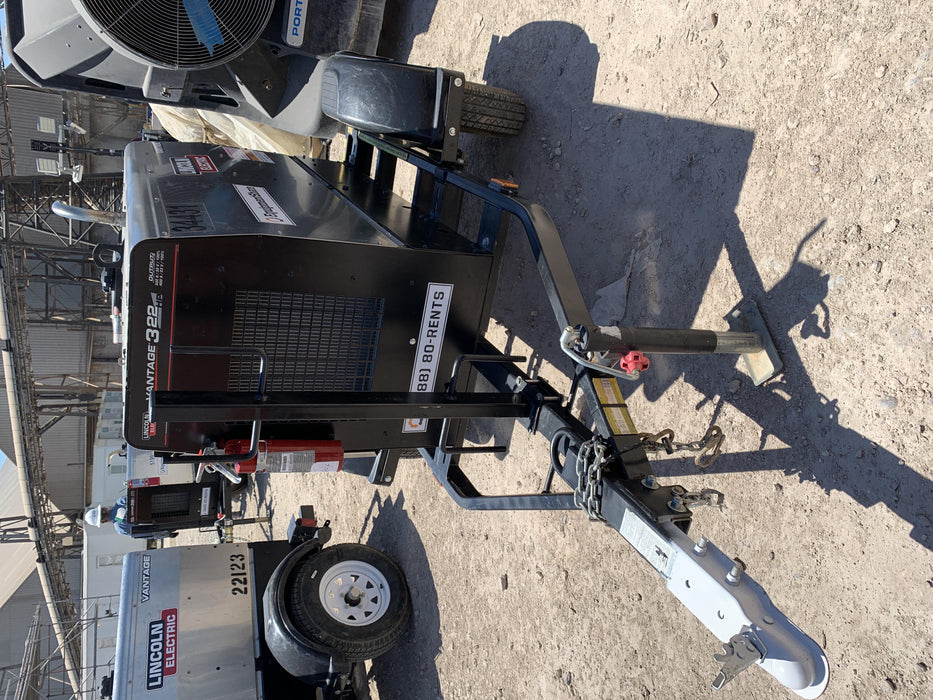 2019 Lincoln Electric Vantage 322 Welder Ready-Pak 3, Two wheel trailer, Fender and Light kit, Cable Rack