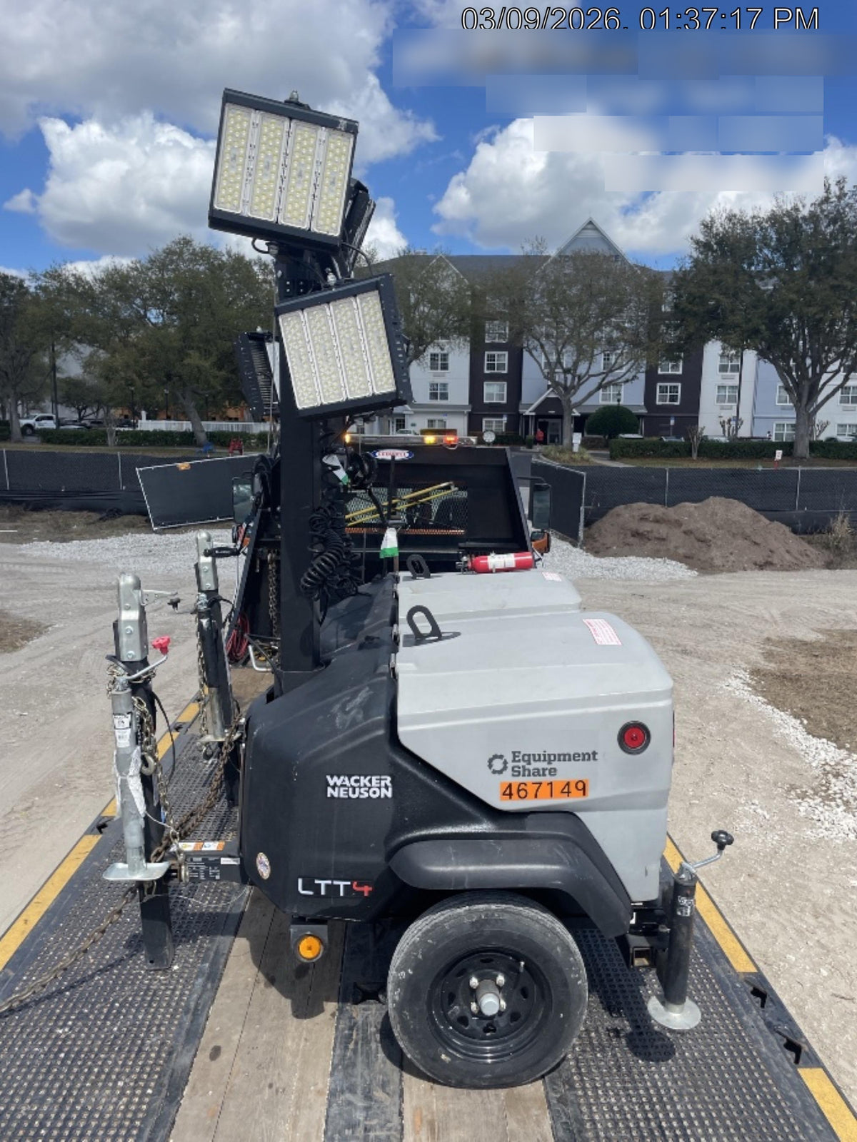 2024 Wacker Neuson LTT4 Diesel, Kohler KDW702, Deep Sea Controller, Auto Start, LED 320W, Bypass Outlet, T3