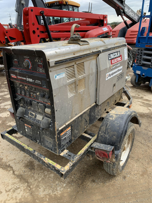 2019 Lincoln Electric Vantage 322 Welder Ready-Pak 3, Two wheel trailer, Fender and Light kit, Cable Rack