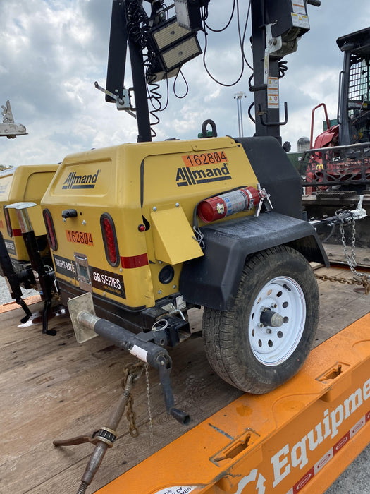 2021 Allmand NLV3GR (4) LED Light Fixture 350W, 23' Vertical Mast, 3kW Prime, Towable, Deep Sea L401, Leveling Jacks, Yanmar T4F 5.8hp