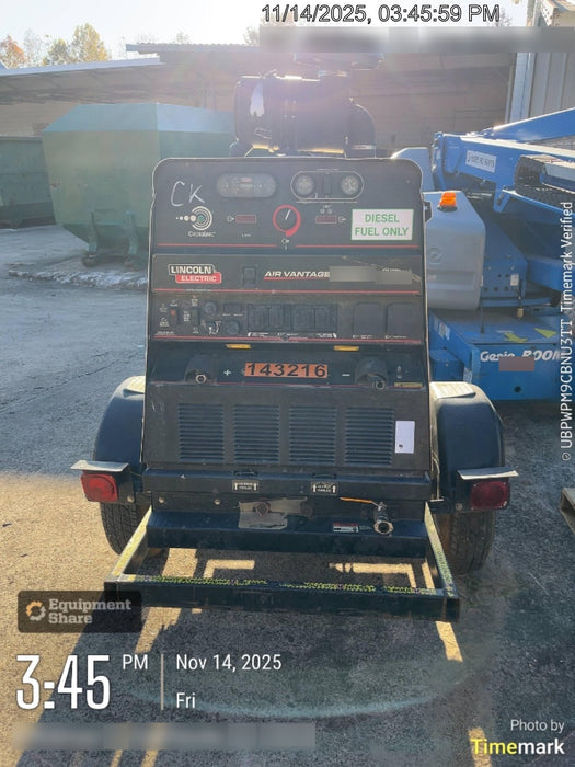 2021 Lincoln Electric Air Vantage 566 Air Vantage 566X Ready Pak 3 (includes trailer, cable rack, fender light kit); no telematics