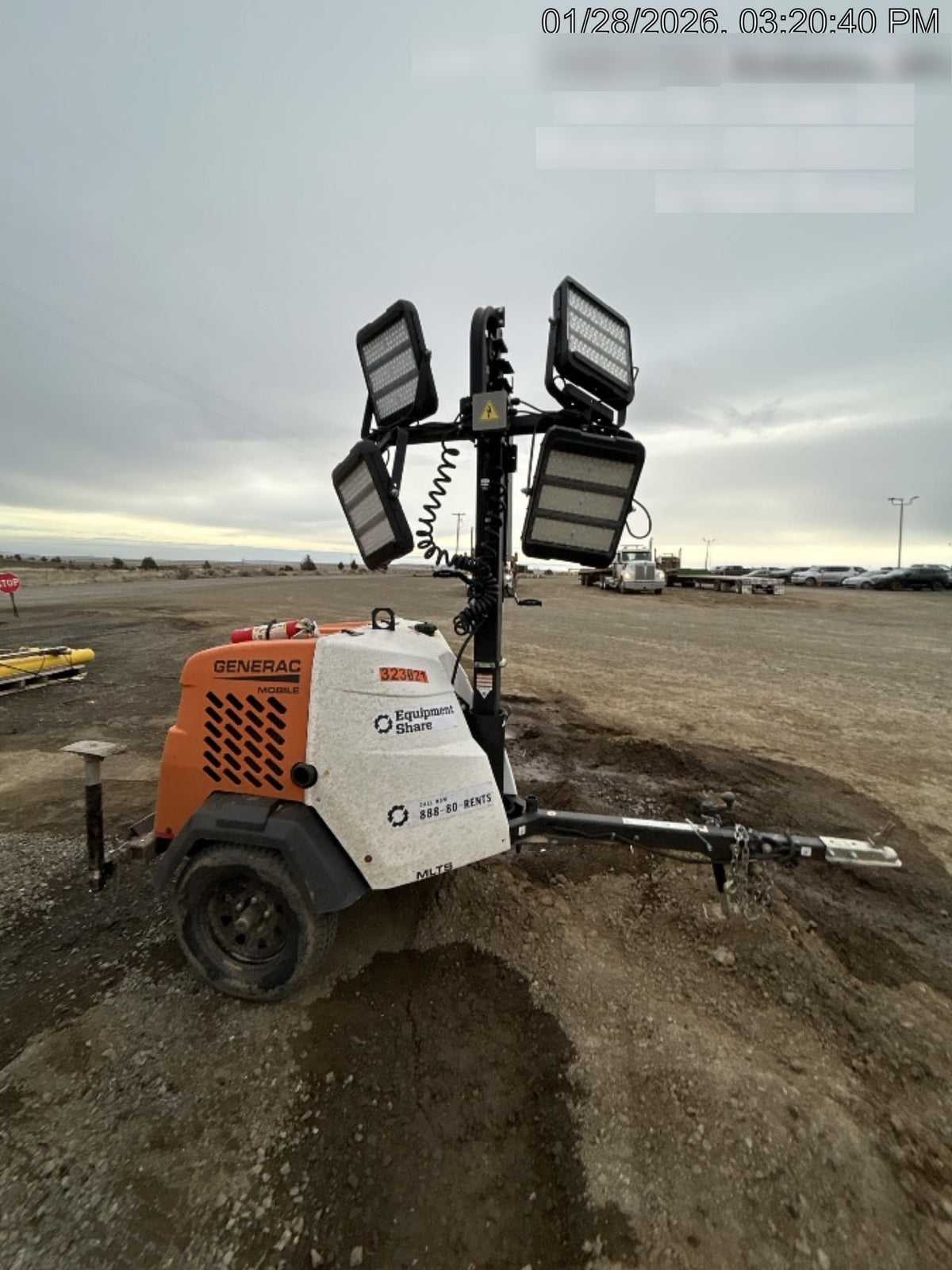 2023 Generac MLT2 Diesel, Flex Switch 120V Input, Powerzone Controller, (4) 320W LED Lights, 4kW Generator, 39.9 Gal Fuel Tank, 2" Ball, T3