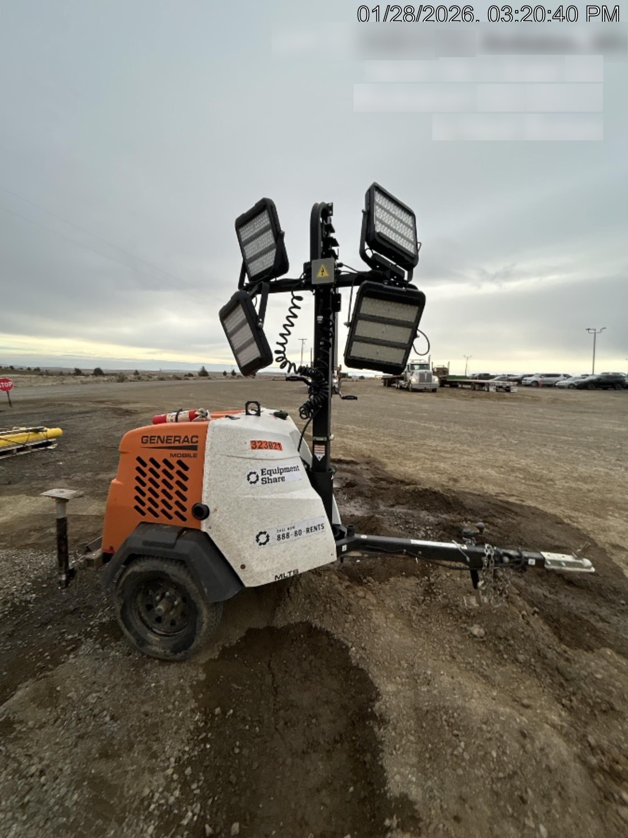 2023 Generac MLT2 Diesel, Flex Switch 120V Input, Powerzone Controller, (4) 320W LED Lights, 4kW Generator, 39.9 Gal Fuel Tank, 2" Ball, T3