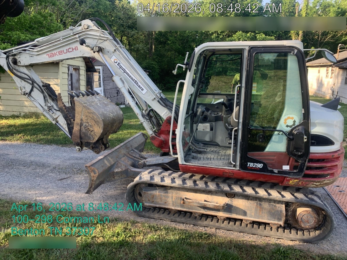2019 Takeuchi TB290 Takeuchi TB290 Cab/Heat/AC w/Rubber Tracks, Auxiliary Hydraulics, Dozer Blade, Manual QC, 18/24/36" Buckets, Hydraulic Thumb Installed