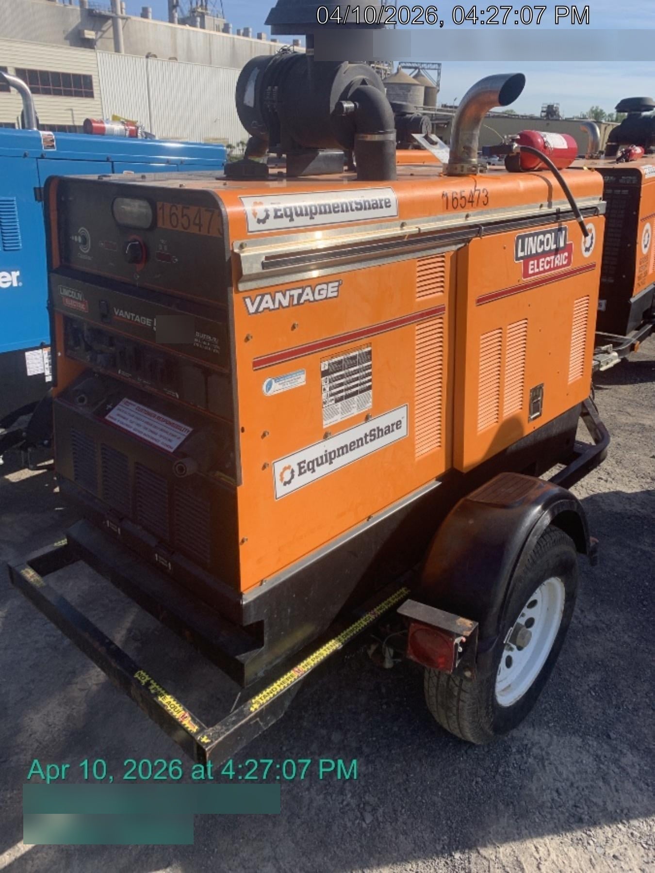 2021 Lincoln Electric Vantage 549X Ready Pak 3, ORANGE (includes trailer, cable rack, fender light kit)