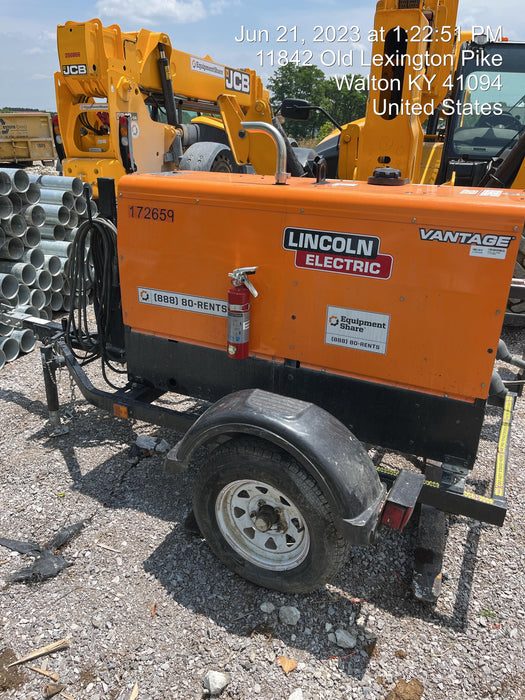 2021 Lincoln Electric Vantage 322 Vantage 322 Ready Pak 3 w/ Decals, ORANGE (includes trailer, cable rack, fender light kit) NO Telematics