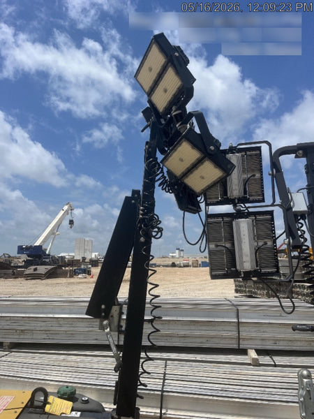 2022 Allmand NLV3GR (4) LED Light Fixture 350W, 23' Vertical Mast, 3kW Prime, Towable, Deep Sea L401, Leveling Jacks, Yanmar T4F 5.8hp