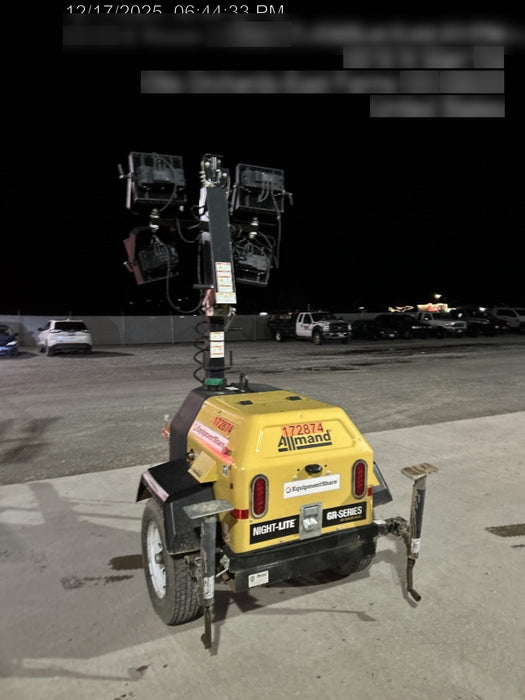 2021 Allmand NLV3GR (4) LED Light Fixture 350W, 23' Vertical Mast, 3kW Prime, Towable, Deep Sea L401, Leveling Jacks, Yanmar T4F 5.8hp