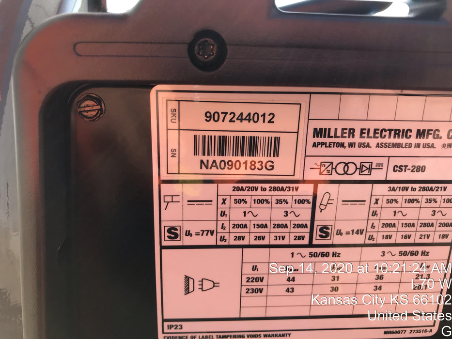 2020 MILLER ELECTRIC CST-280