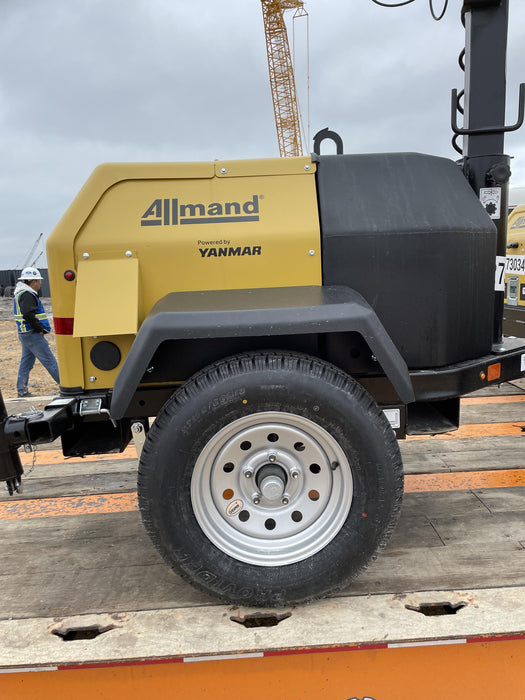 2022 Allmand NLV3GR (4) LED Light Fixture 350W, 23' Vertical Mast, 3kW Prime, Towable, ES Decals, T3