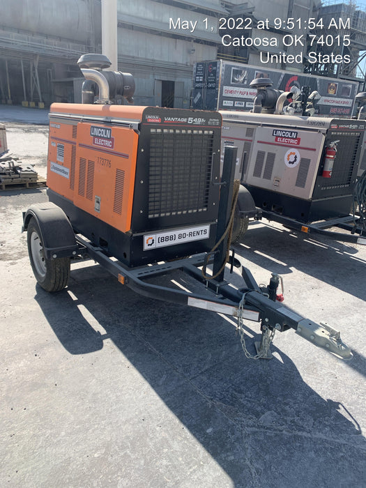 2021 Lincoln Electric Vantage 549X Ready Pak 3, ORANGE (includes trailer, cable rack, fender light kit)