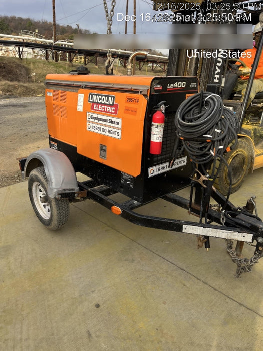 2022 Lincoln Electric LE400 Kubota V1505, Trlr, Cable Rack, Light Kit, ES Decals, T3