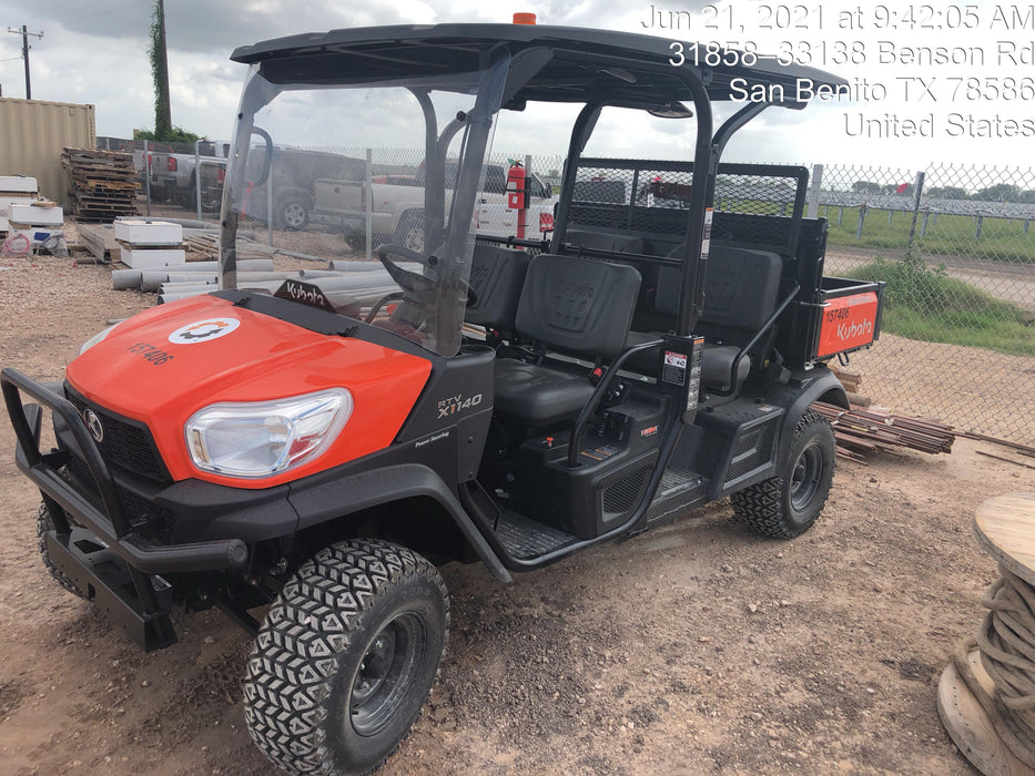 2021 Kubota RTV-X1140W-H Plastic Canopy, Windshield Acrylic Clear, LED Strobe Light, Wire Harness Kit, Back up Alarm