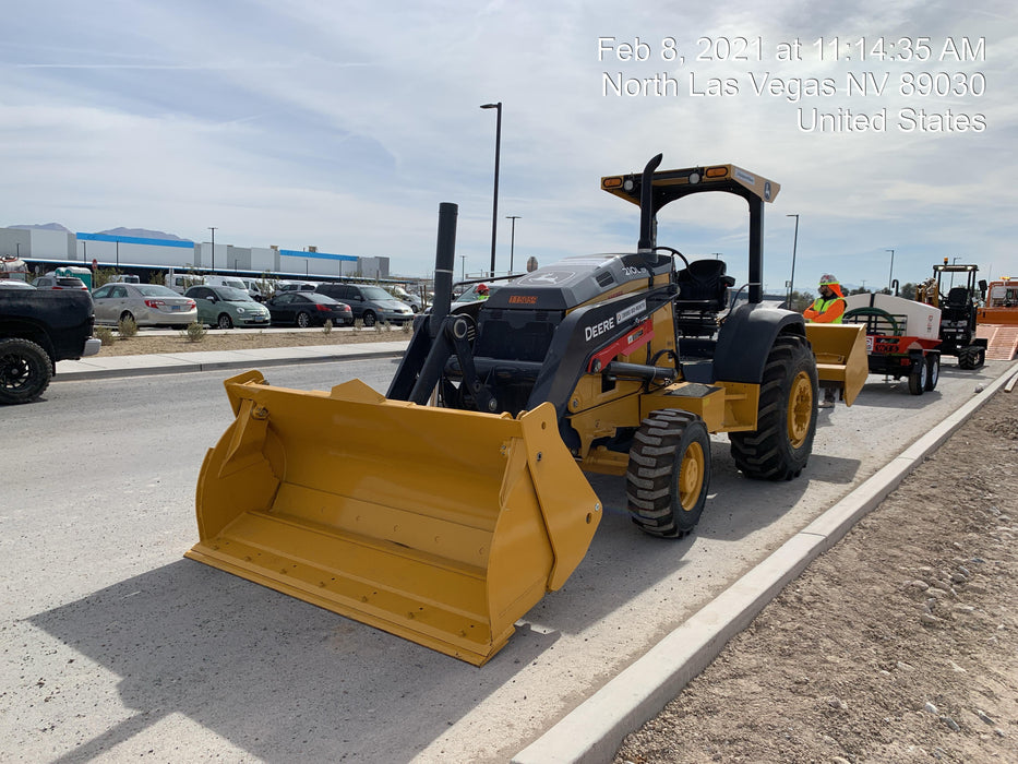 2020 John Deere 210LEP Canopy, 4WD, Second rear hydraulic cylinder, Light Package, Wheel weights