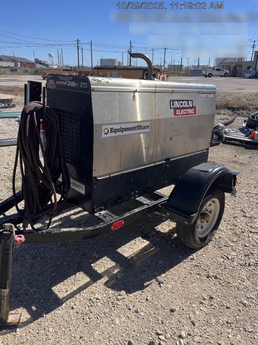 2019 Lincoln Electric Vantage 322 Ready-Pak 3, Two Wheel Trailer, Fender and Light Kit, Cable Rack