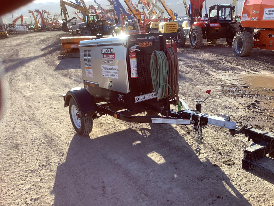 2019 Lincoln Electric Vantage 322 Welder Ready-Pak 3, Two wheel trailer, Fender and Light kit, Cable Rack